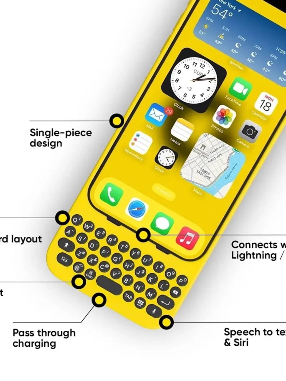 Clicks Pink iPhone 15 Plus Keyboard Case -